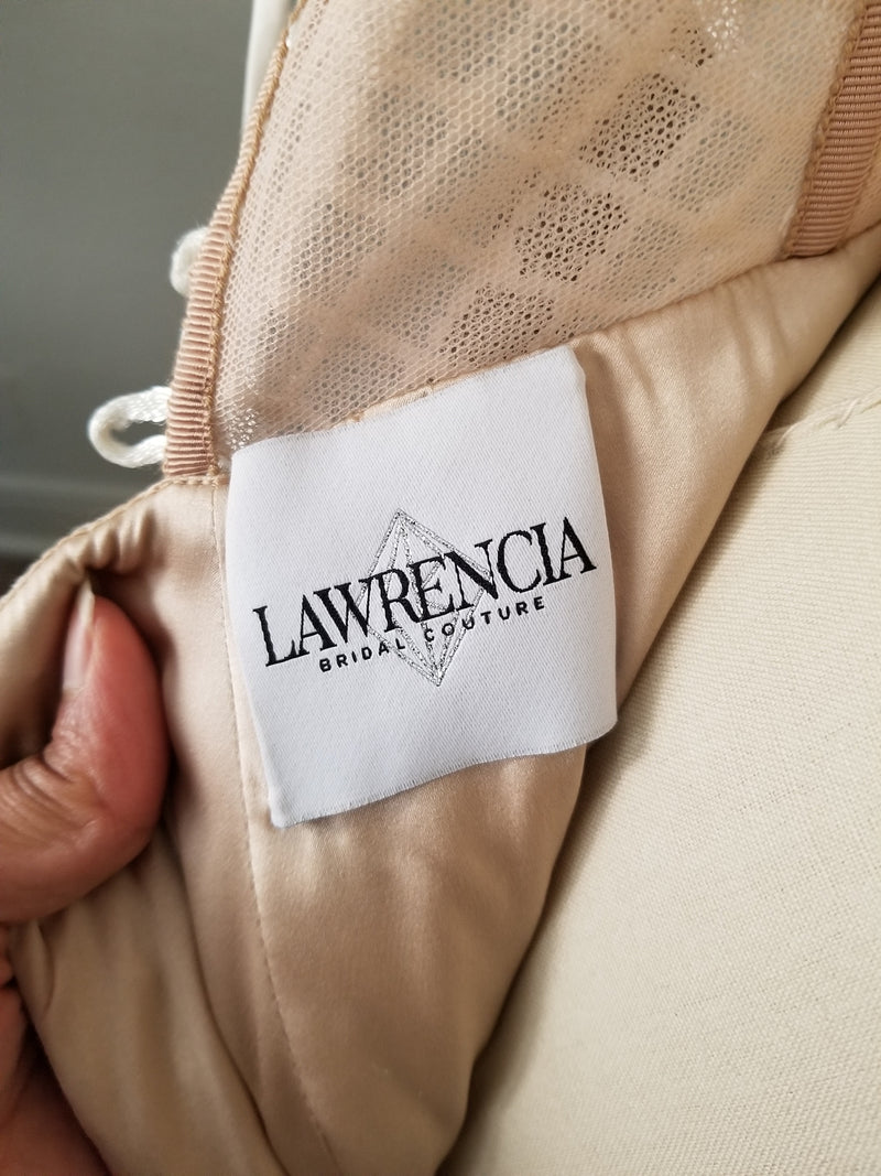 Custom luxury wedding dress tag for Lawrencia Bridal Couture